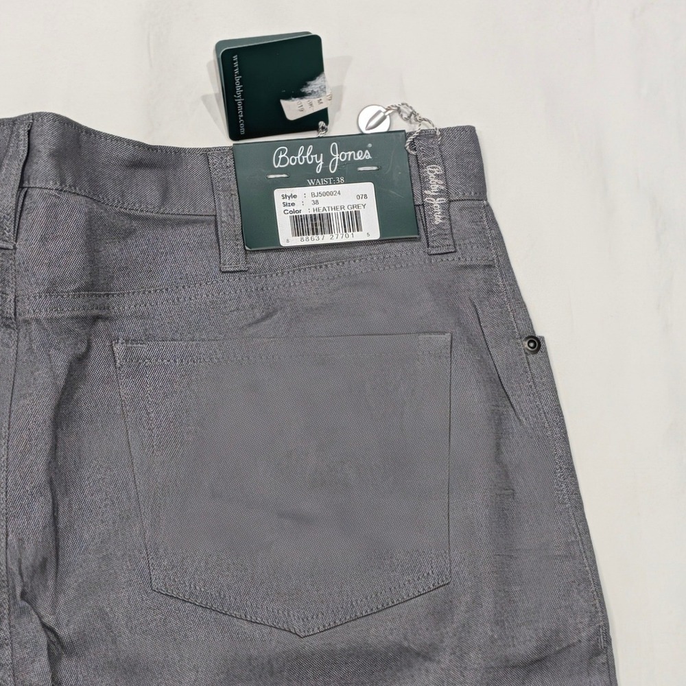 Bobby Jones Mens Heather Grey Golf Pants Size 38 Straight Leg 5-Pocket